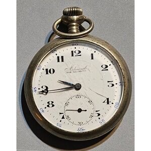 Vtg Admiral Non Magnetic Swiss Pocket Watch‎ Round Mechanical Switzerland *Read*